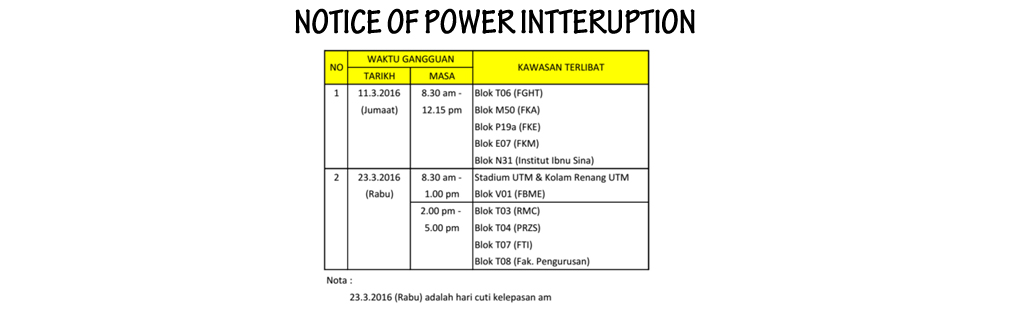 FBME Electric Interruption