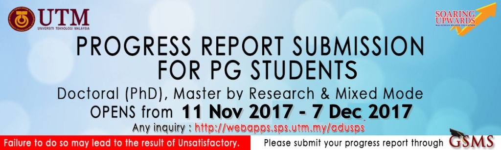 Progress Report Submission for PG Students