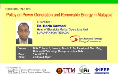 Technical Talk: Policy on Power Generation and Renewable Energy in Malaysia