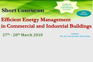 Short Course on Efficient Energy Management in Commercial and Industrial Buildings