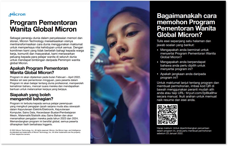 Micron Global Female Mentorship Program for Undergraduates and Graduates