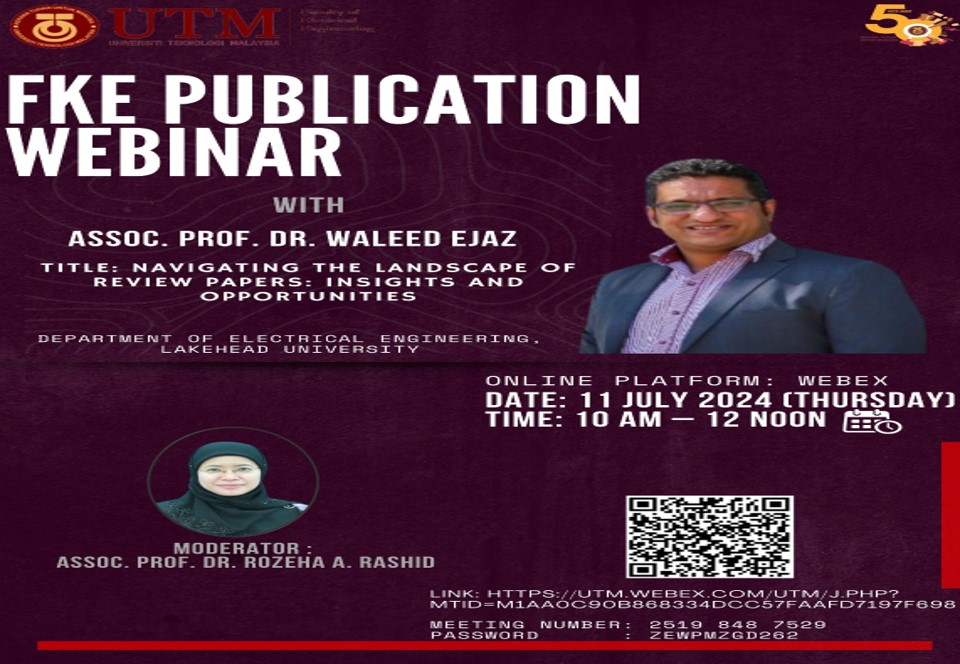 FKE Publication Webinar – Assoc. Prof. Dr. Waleed Ejaz